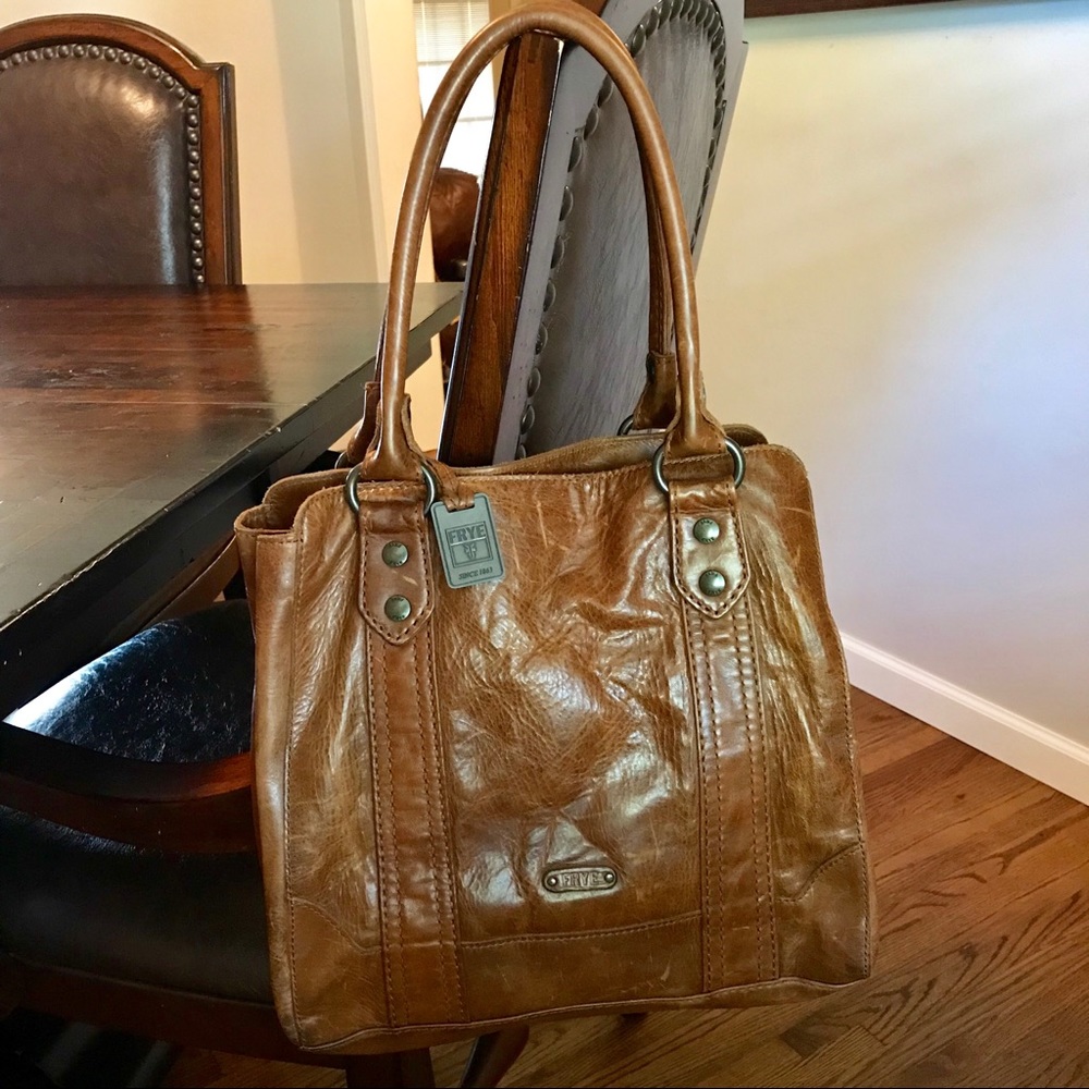FRYE Melissa Tote Cognac Premium Leather Handbag